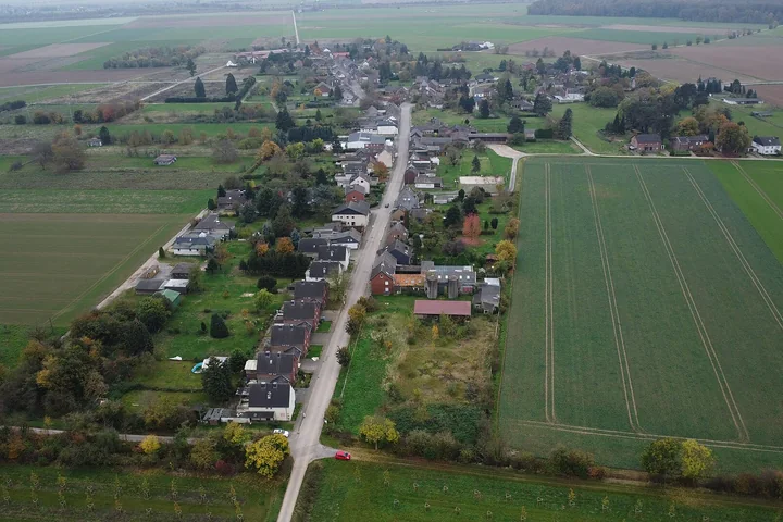 Luftbild von Bürgewald, dem früheren Morschenich-Alt